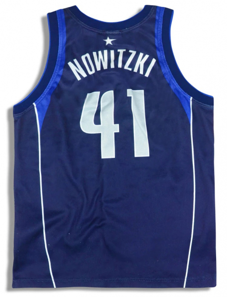 Champion Dallas Mavericks camiseta 41 Dirk Nowitzki Mavs azul NBA señor M