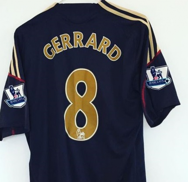 Adidas FC Liverpool camiseta 8 Steven Gerrard 2009/10 This is anfield negro senor M