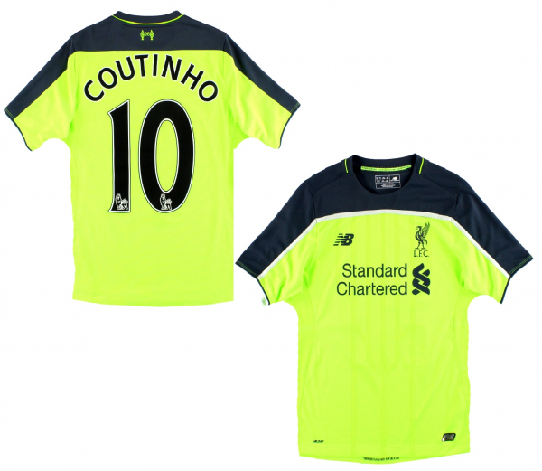 New Balance FC Liverpool camiseta 10 Philippe Coutinho 2016/17 away Standard Chartered senor L
