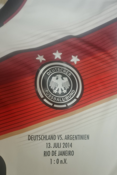 Adidas Germany jersey 19 Mario Götze World Cup 2014 home final 1:0 patch white men's XL