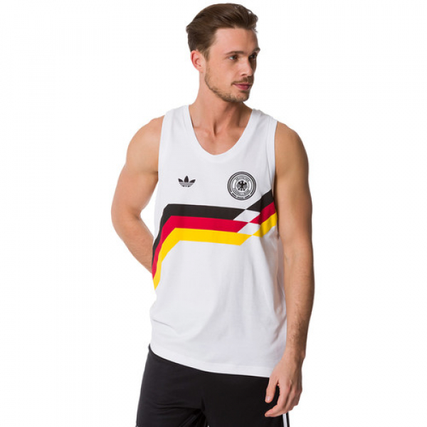 Adidas Deutschland Tank-Top T-shirt 1990 weiß Originals DFB Neu Herren S/M/L/XL