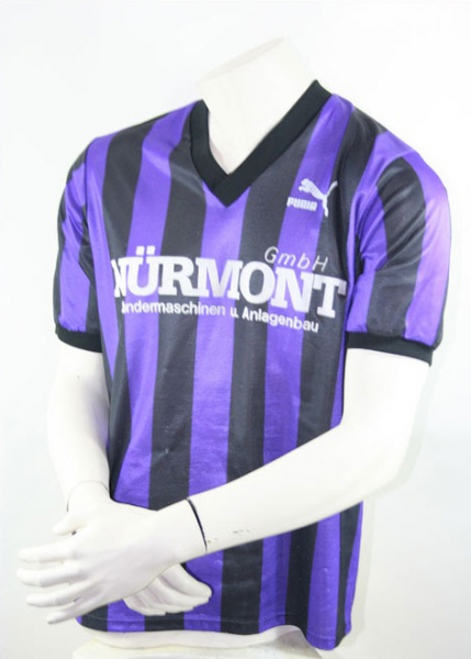Puma 1.FC Feucht Trikot 1991 Match worn blau schwarz Nürmont GmbH Herren L = 7-8