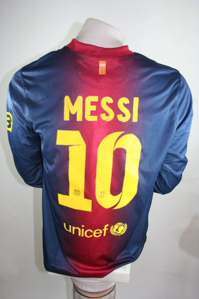 Nike FC Barcelona Trikot 10 Lionel Messi Match worn 2012/13 Qatar airways Herren XL