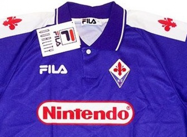 Fila A.C. Florenz Trikot 9 Gabriel Batistuta 1998/99 Batigol Nintendo Blau Neu Herren S/M/L/XL