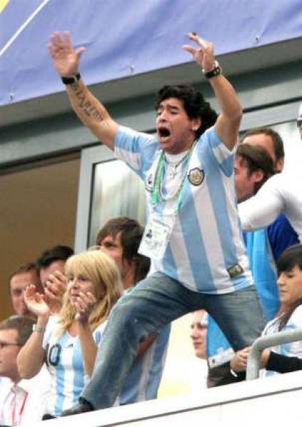 Adidas Argentinien Trikot 10 Diego Maradona WM 2006 Away Auswärts Herren XL