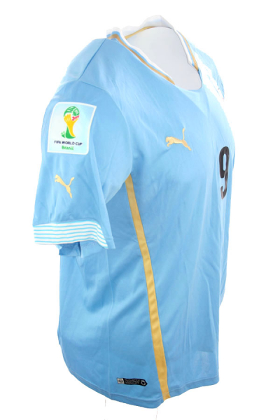 Puma Uruguay camiseta 9 Luis Suarez copa del mundo 2014 home azul nuevo senor XL