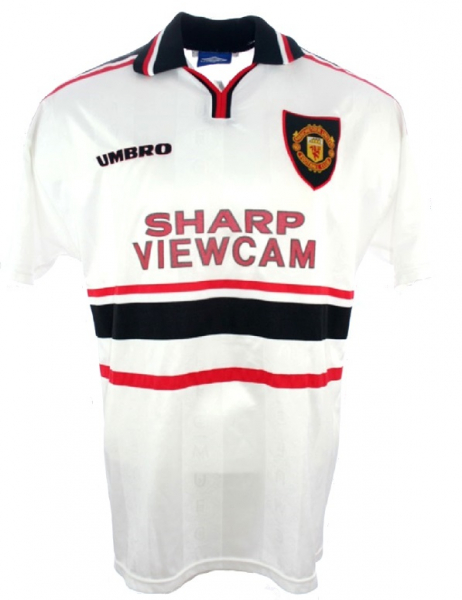 Umbro Manchester United Trikot 7 David Beckham 1997/98 Weiß Sharp Herren XL
