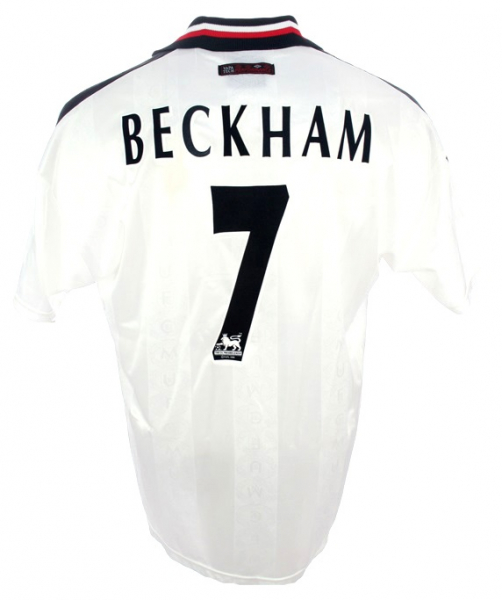 Umbro Manchester United Trikot 7 David Beckham 1997/98 Weiß Sharp Herren XL