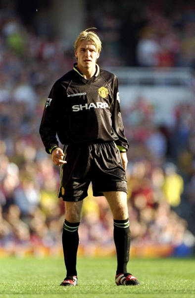 Umbro Manchester United camiseta 7 David Beckham 1998/99 Sharp negro señor L o XL