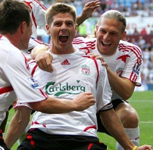 Adidas FC Liverpool camiseta 8 Steven Gerrard 200708 blanco senor M