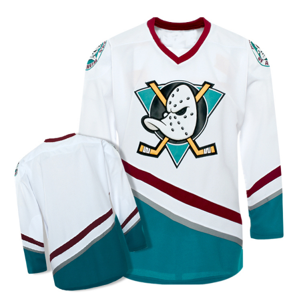 Anaheim Mighty Ducks Trikot 99 Adam Banks NHL Film Movie Weiß Neu S/M/L/XL/XXL/3XL