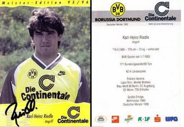 Nike Borussia Dortmund Trikot 13 Karl-Heinz Riedle 1995/96 Continentale BVB CL Langarm Herren S