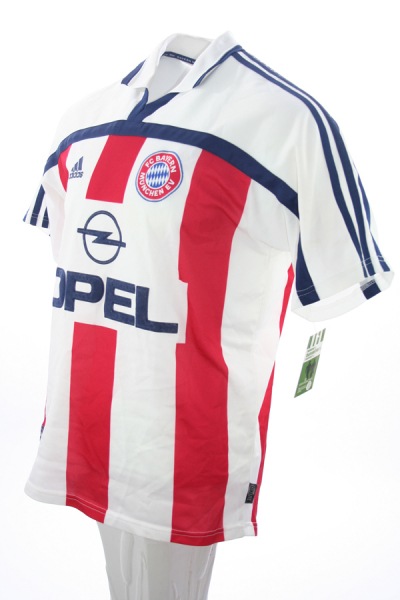 Adidas FC Bayern München Trikot 2000/01 CL Sieg Away Opel Weiß Rot NEU Herren XL