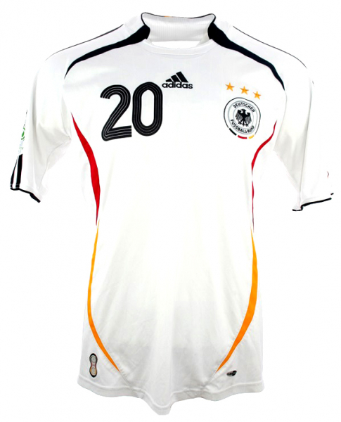 Adidas Alemania camiseta 20 Lukas Podolski Copa Mundial 2006 blanco senor S-M = 176 cm