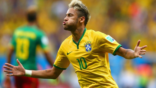 Nike Brasilien Trikot 11 Neymar JR WM 2014 Gelb Heim WM Herren 170cm=S-M