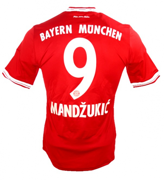 Adidas FC Bayern München Trikot 9 Mario Mandzukic 2013/14 Triple Sieger Heim Herren M