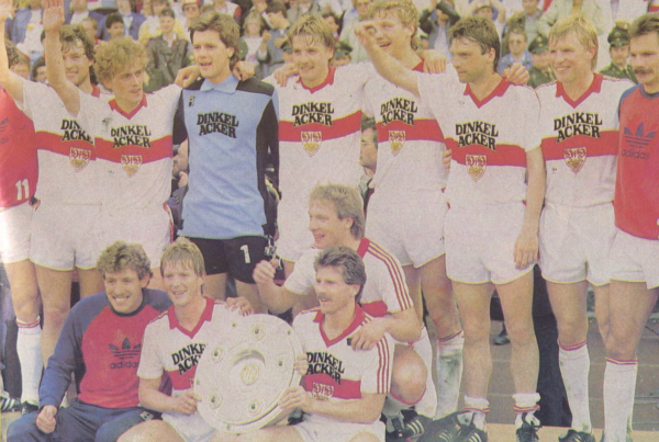 Vintage/retro VfB Stuttgart jersey Dinkel Acker 1983/84 Sanwald men's S/M/L/XL/XXL/2XL