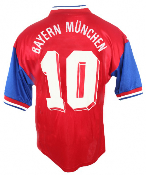 Adidas FC Bayern Munich jersey 10 Lothar Matthäus 1993/94 Opel red home men's XL
