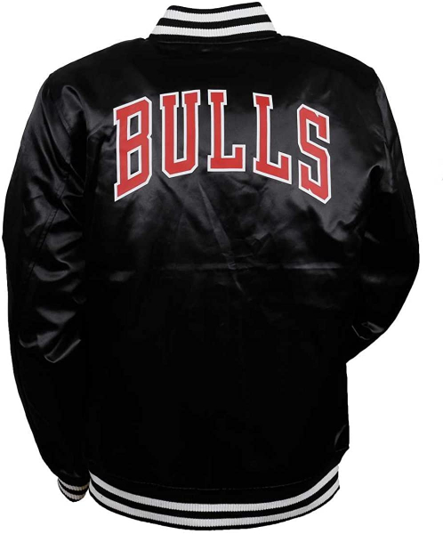 New Era Chicago Bulls College jacket shiny black bomber - tip off sateen - NBA men's S/M/L/XL/XXL
