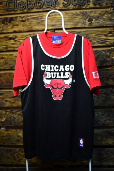 Starter Chicago Bulls T-shirt Trikot wie 23 Michael Jordan Trikot rot schwarz Herren XL