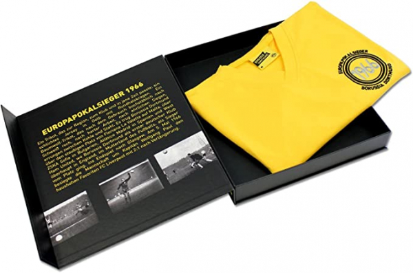 Borussia Dortmund Trikot Europapokalsieger 1966 BVB 09 retro heim gelb heim Box Herren S