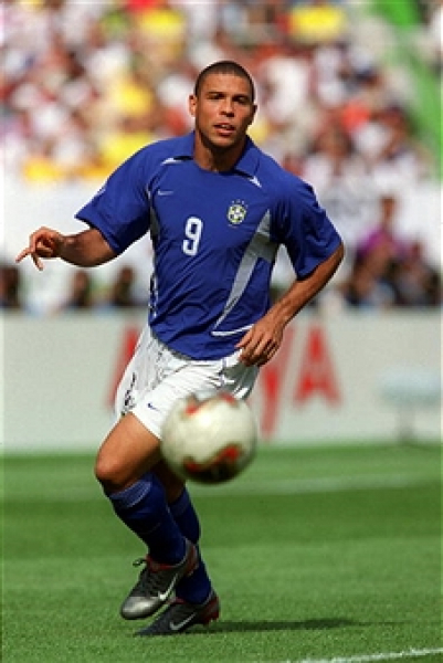 Nike Brasilien Trikot 9 Ronaldo WM 2002 Weltmeister Away Blau Herren XL