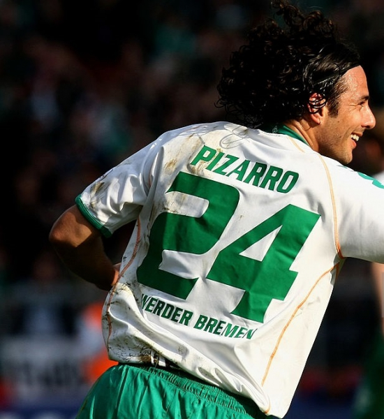 Kappa SV Werder Bremen jersey 24 Claudio Pizarro 2008/09 home CL men's XL or XXL/2XL kids 164 cm