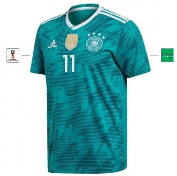 Adidas Germany jersey 11 Timo Werner World Cup 2018 Russia away green 4 stars kids 152 cm 11/12years