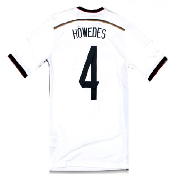 Adidas Germany jersey 4 Benedikt Höwedes World Cup 2014 home 4 stars white men's XL