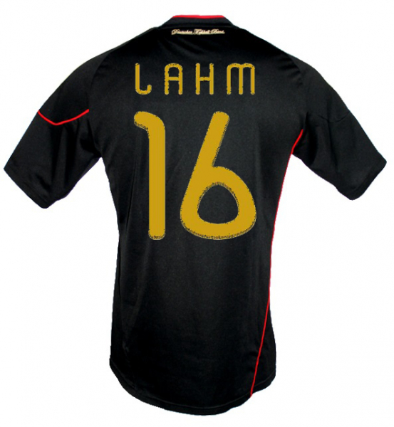 Adidas Alemania camiseta 16 Philipp Lahm Copa del Mondo 2010 negro senor S