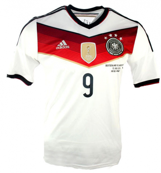 Adidas Alemania camiseta 9 Andre Schürrle 2014 blanco campeones 4 estrallas senor S