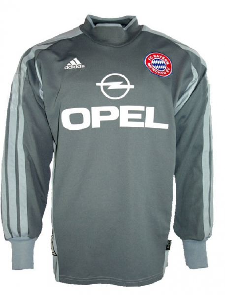 Adidas FC Bayern München Torwart Trikot 1 Oliver Kahn Opel Grau 2001/02 Herren S oder M