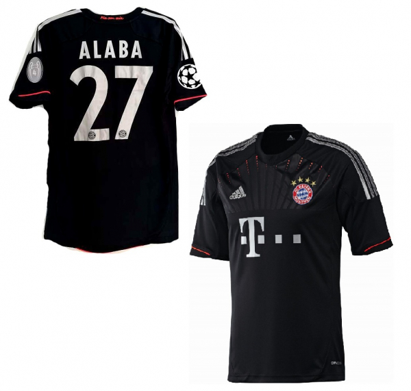 Adidas FC Bayern Munich jersey 27 David Alaba 2012/13 home black men's L