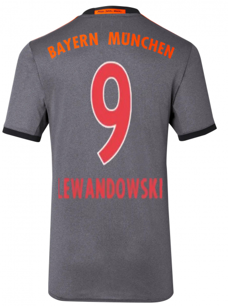 Adidas FC Bayern München Trikot 9 Robert Lewandowski 2016/17 Auswärts 3rd Herren S-M Kinder 176cm