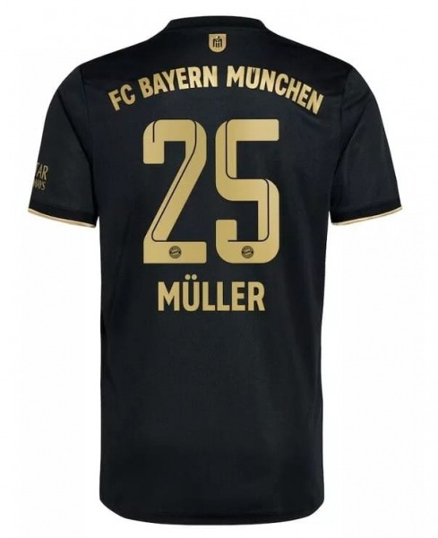 Adidas FC Bayern München Trikot 25 Thomas Müller 2021/22 Wiesen neu schwarz Herren M