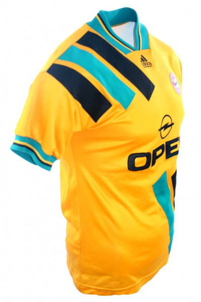 Adidas FC Bayern Munich jersey 1993/94 yellow opel men's M or XL & kids 164 cm
