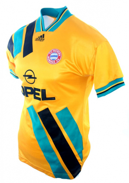 Adidas FC Bayern Munich jersey 1993/94 yellow opel men's M or XL & kids 164 cm