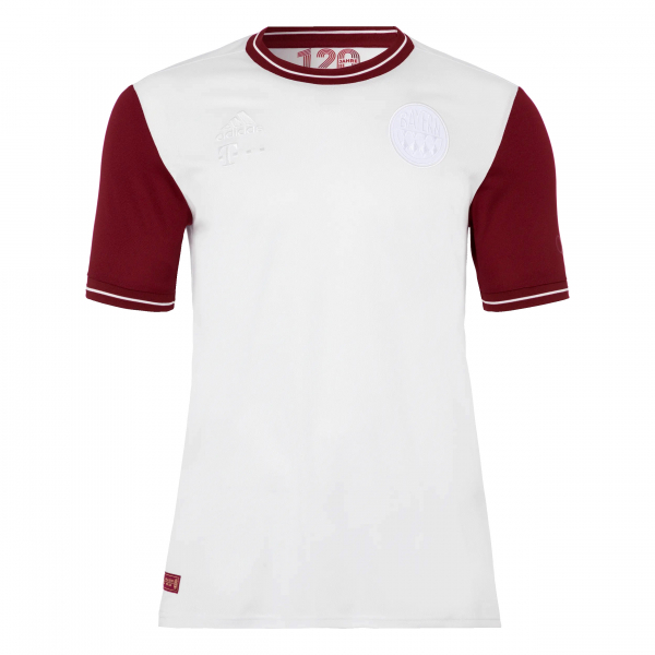 Adidas FC Bayern München Trikot 120 Jahre Jubiläum retro vintage weiß schwarz Herren S oder M
