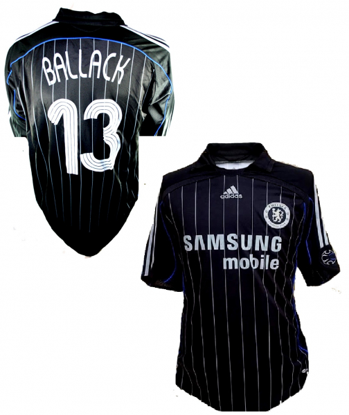 Adidas FC Chelsea Trikot 13 Michael Ballack 2006/07 Schwarz Herren L