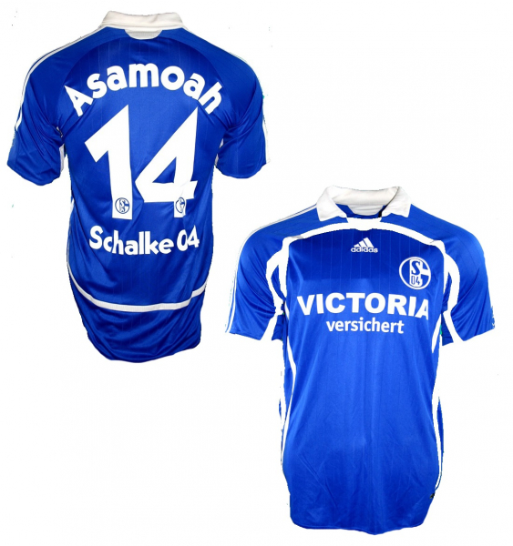 Adidas FC Schalke 04 camiseta 14 Gerald Asamoah 2006/07 Victoria versichert azul senor M