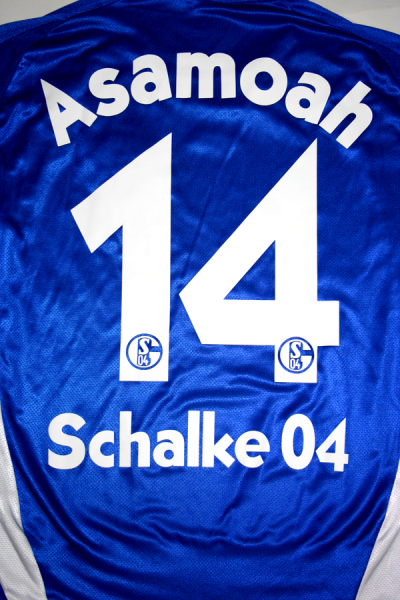 Adidas FC Schalke 04 jersey 14 Gerald Asamoah 2008/09 Gazprom blue home men's S
