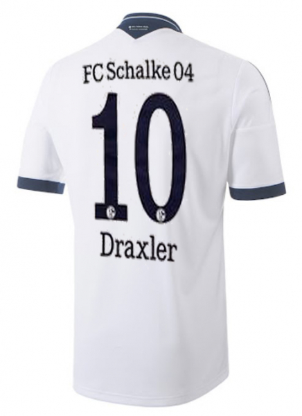Adidas FC Schalke 04 Trikot 10 Julian Draxler 2013/14 Gazprom weiß retro look Neu Herren XL