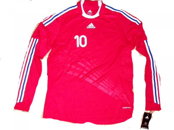 Adidas France jersey 10 Zinedine Zidane WC 2006 red new Formotion longsleeve men's L
