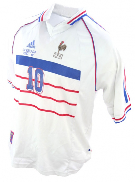 Adidas Francia camiseta 10 Zinedine Zidane copa del mundo 1998 blanco senor XS =164cm o XL