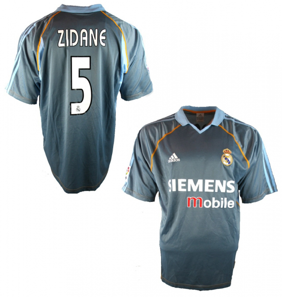 Adidas Real Madrid jersey 5 Zinedine Zidane 2003/04 Away grey men's M