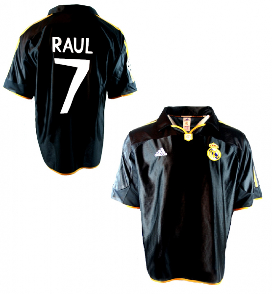 Adidas Real Madrid Trikot 7 Raul 1999/01 Ohne sponsor statt Teka CL Schwarz Herren XL