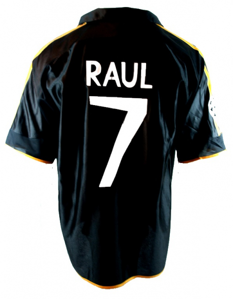 Adidas Real Madrid Trikot 7 Raul 1999/01 Ohne sponsor statt Teka CL Schwarz Herren XL