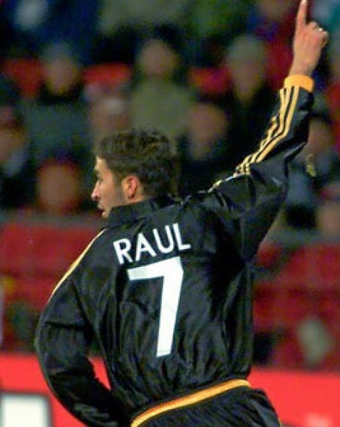 Adidas Real Madrid Trikot 7 Raul 1999/01 Ohne sponsor statt Teka CL Schwarz Herren XL