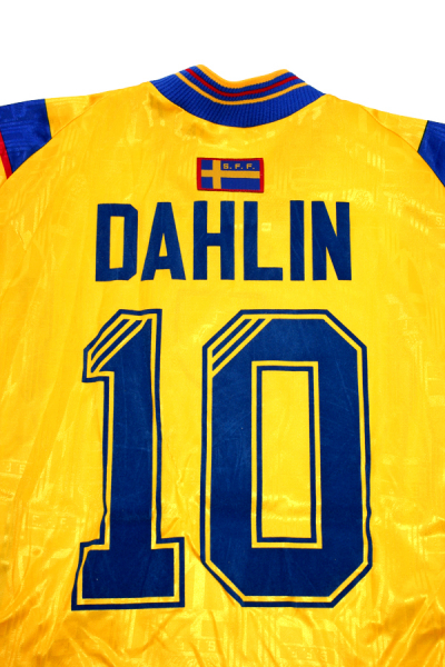 Adidas Schweden Trikot 10 Martin Dahlin 1996 -1998 Gelb Heim Herren M oder XL
