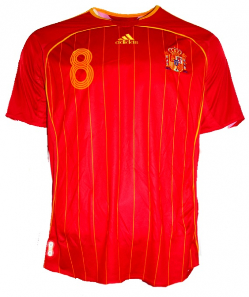 Adidas Espana camiseta 8 Xavi Copa del Mondo rojo senor L